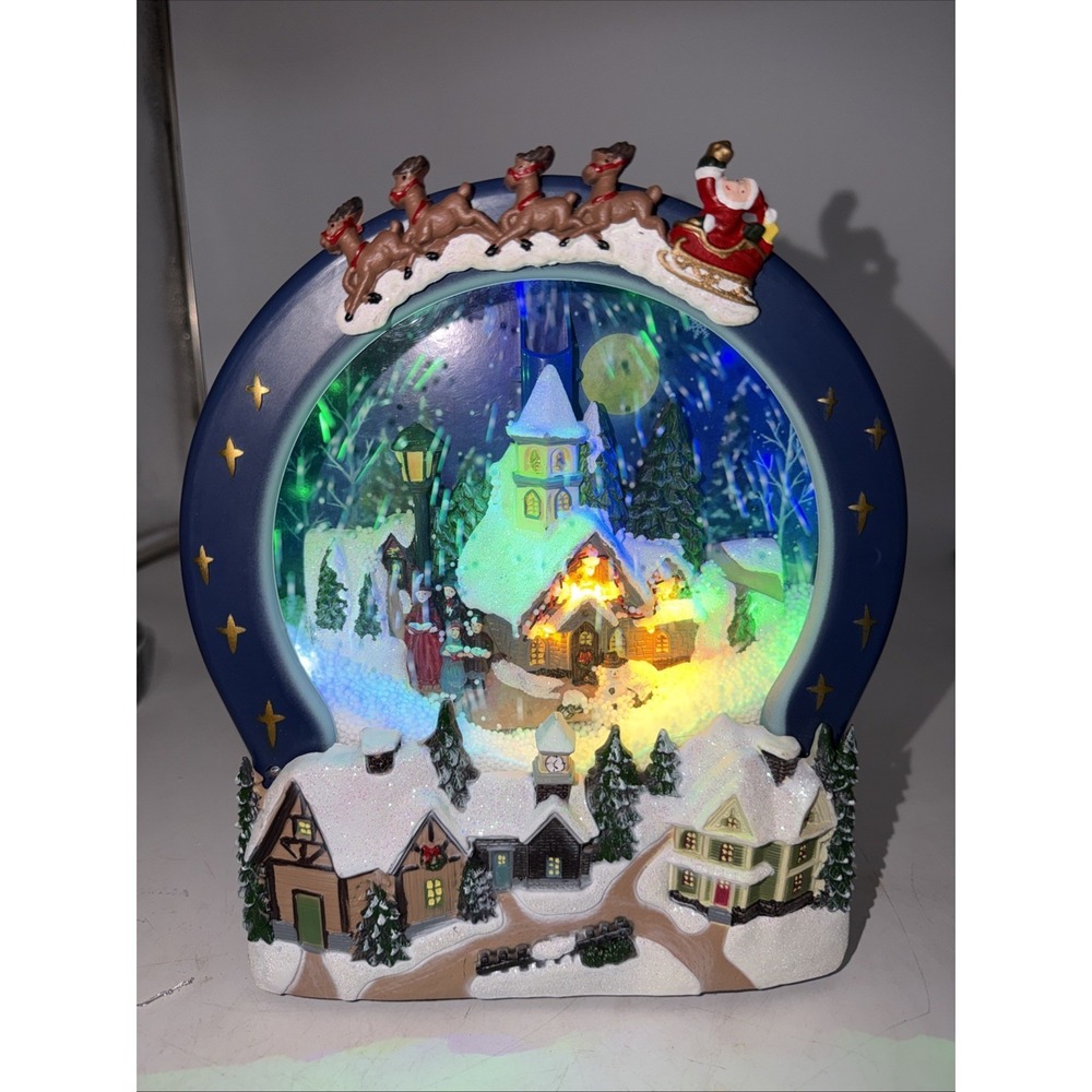 Holiday Living Musical Christmas Snow Globe W/Church Scene Tested Works